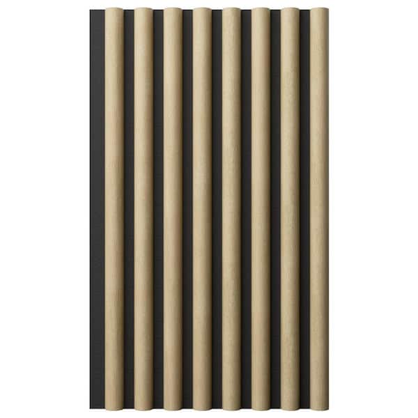 AcousticPro 1 in. x 1 ft. x 8 ft. Noise Cancelling Half Round MDF Sound Absorbing Panel in Antique White (2-Pack)