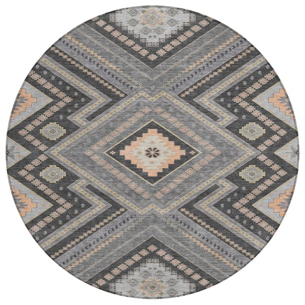 Addison Rugs Chantille Machine Washable Indoor/Outdoor Abstract ACN1010 Gray 8 ft. x 8 ft. Area Rug