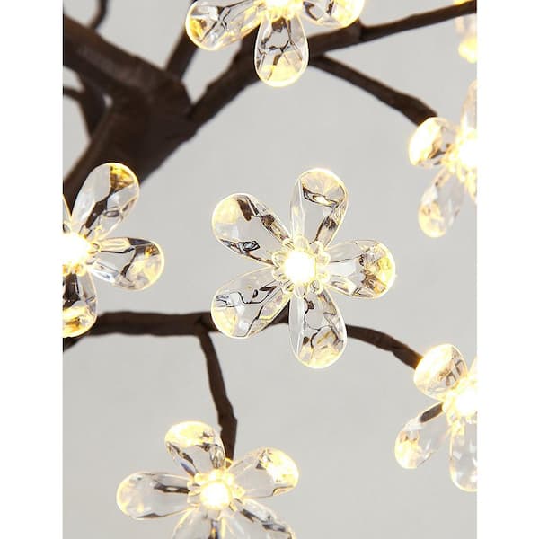 Lightshare 1.5 ft. 3-Watt Crystal Clear Flower Bonsai Artificial