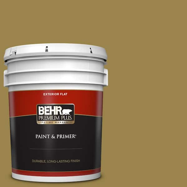 BEHR PREMIUM PLUS 5 gal. #T11-17 Wishing Troll Flat Exterior Paint & Primer