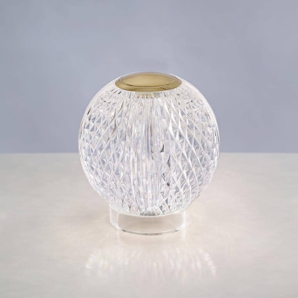 Marni Natural Brass and Clear Globe Table Lamp