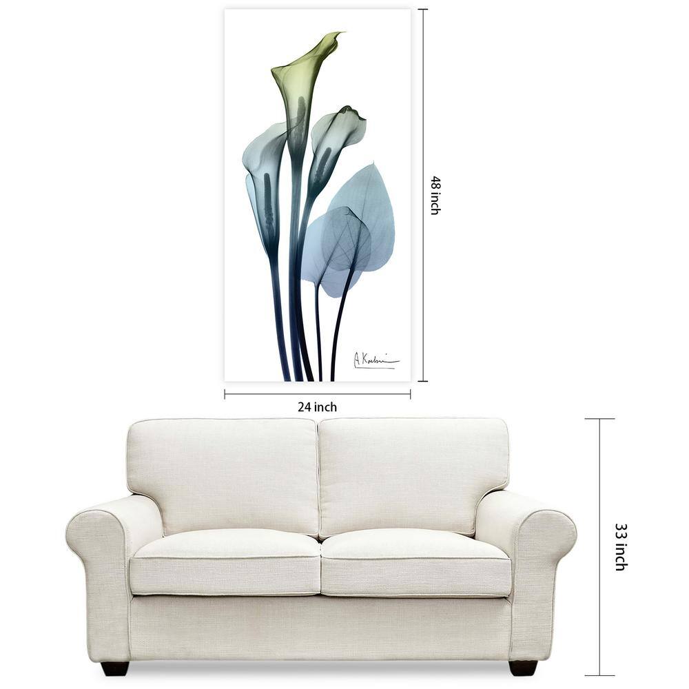 Calia Lily X-Ray Tempered Glass Wall Art, 24" x 48"
