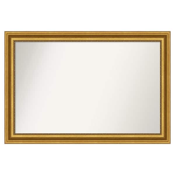 Amanti Art Parlor Gold 49.75 in. W x 33.75 in. H Custom Non-Beveled Recycled Polystyrene Framed Bathroom Vanity Wall Mirror