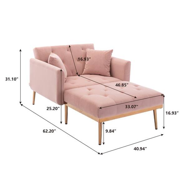 Homefun Pink Modern Velvet Tufted Chaise Lounge Chair With Golden Metal Legs Hfhdsn 853pk The Home Depot - Velvet Chaise Lounge With Gold Legs Homefun Pink Modern Velvet Tufted Chaise Lounge Chair With Golden Metal Legs Hfhdsn 853pk The Home Depot - Velvet Chaise Lounge With Gold Legs