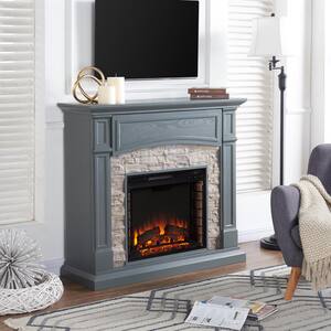 Conway 45.75 in. W Electric Media Fireplace in Gray