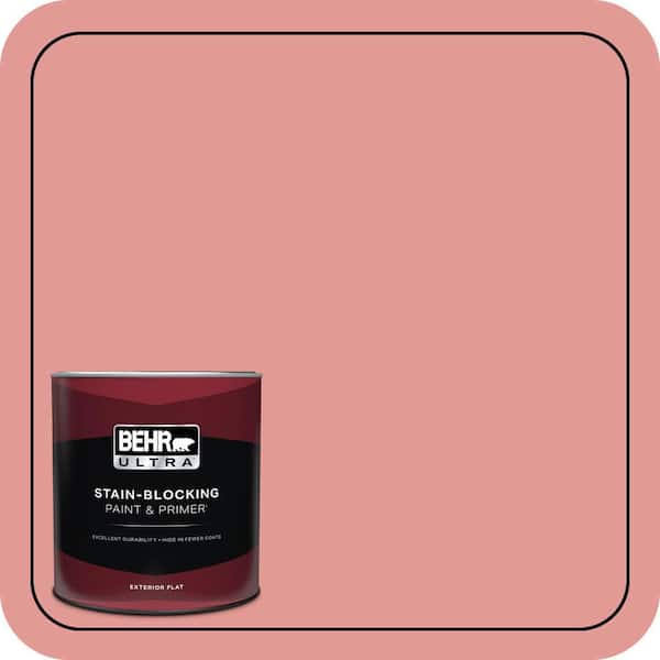 BEHR ULTRA 1 qt. #M160-4A Sunset Pink Flat Exterior Paint & Primer