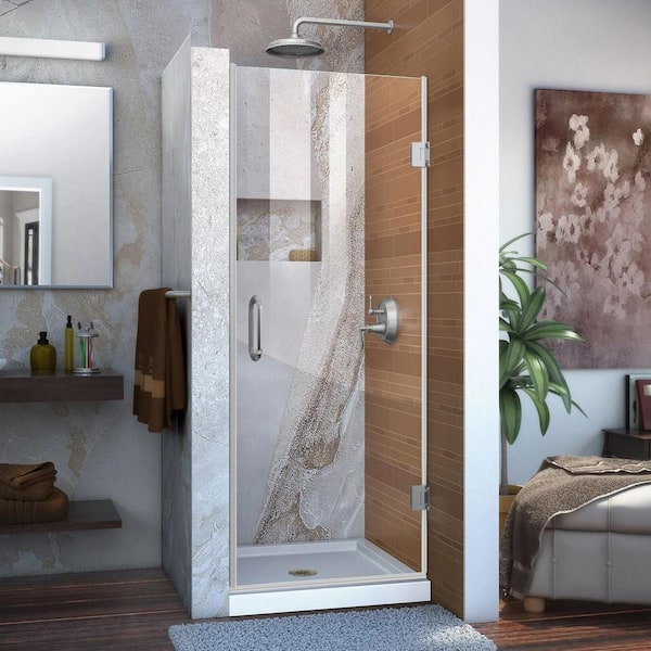 Angeles Home 28 28 3 16 In W X 72 In H Hinges Frameless Shower Door