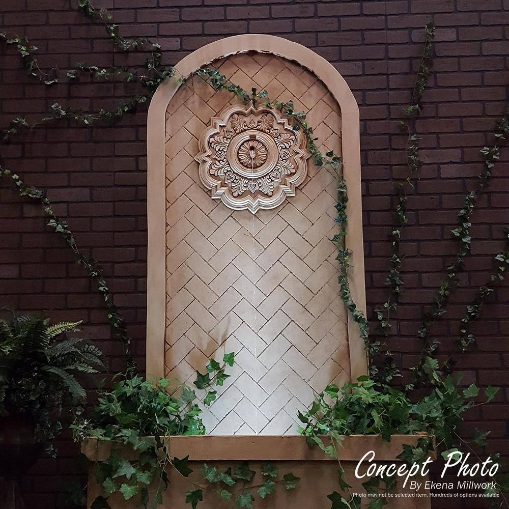 Hand-Painted Beige Oakleaf Ceiling Medallion, 29.13 inches