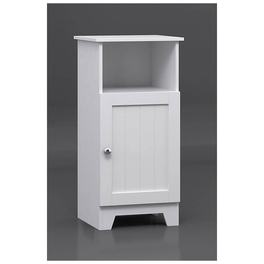 White MDF Single Door Cabinet with Adjustable Shelving