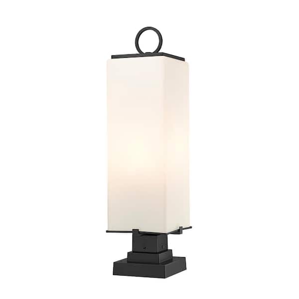 Unbranded Sana 28 .25 in. 3-Light Black Aluminum Hardwired Outdoor Weather Resistant Pier Mount Light with No Bulb Included