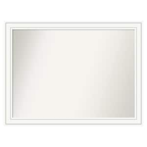 Craftsman White 45 in. x 34 in. Custom Non-Beveled Satin Wood Framed Bathroom Vanity Wall Mirror