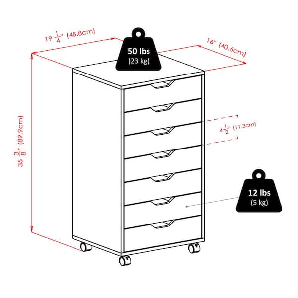 Winsome Halifax Black 7-Drawer Storage Cabinet 20792 - The Home Depot