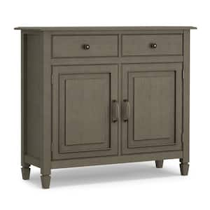 Connaught Solid Wood 40 in. Wide Traditional Entryway Storage Cabinet in Farmhouse Grey