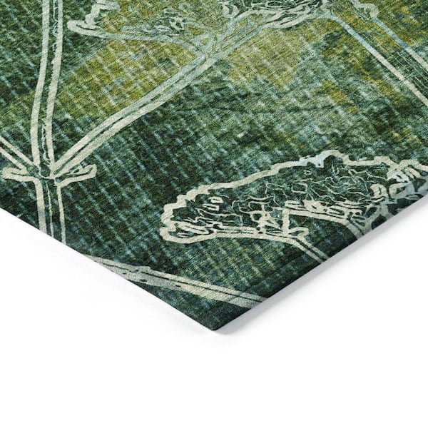 Chantille Machine Washable Indoor/Outdoor Abstract ACN2239 Teal 8 ft. x 8 ft. Area Rug
