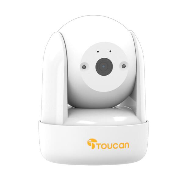 Toucan Seek Wireless Indoor Smart Plug-In Pan and Tilt Security Camera Wi-Fi Night Vision 2-Way Talk Live View - White (2-Pack)