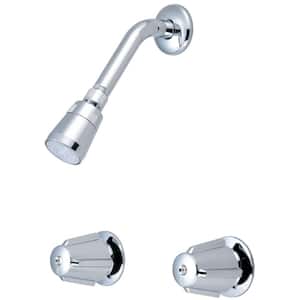 Double-Handle 1-Spray Shower Faucet in Polished Chrome (Valve Not Included)