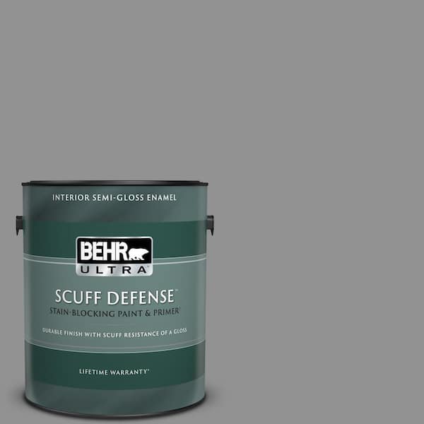 BEHR ULTRA 1 gal. #N520-4 Cool Ashes Extra Durable Semi-Gloss Enamel Interior Paint & Primer