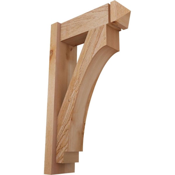 Ekena Millwork 6 in. x 30 in. x 18 in. Western Red Cedar Del Imperial Arts and Crafts Rough Sawn Outlooker