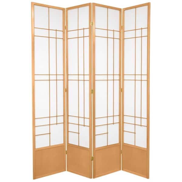 7 ft. Natural 4-Panel Room Divider