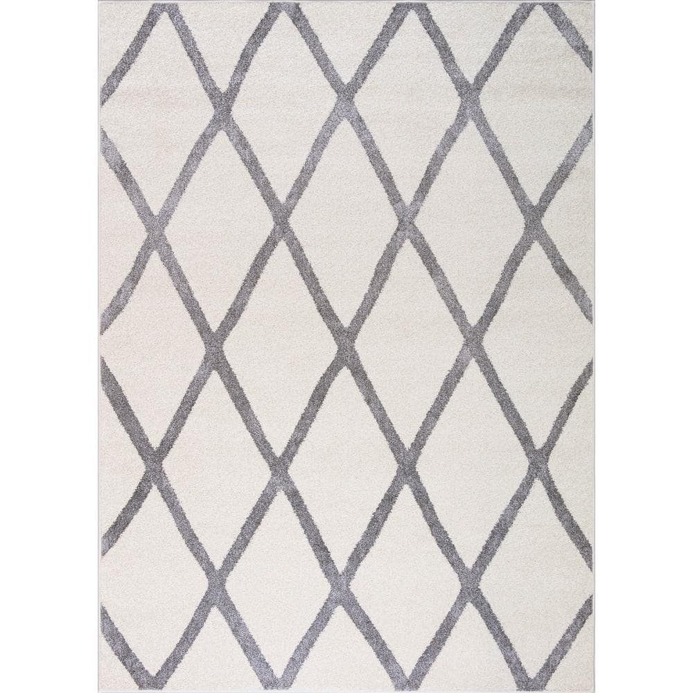 Charlotte Collection Diamond Ivory 5 ft. x 7 ft. Area Rug price history on PriceWatchPro