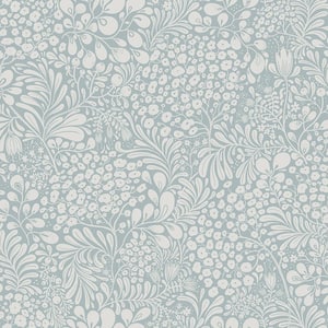Siv Light Blue Botanical Wallpaper Sample