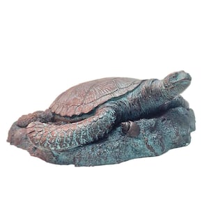 11 in. Sea Turtle 3/D Bronze Patina Coastal Stepping Stone