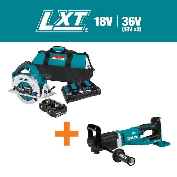 18V X2 LXT (36V) Brushless 7-1/4 in. Circ Saw Kit 5. 0Ah w/ bonus (18V X2) LXT Brushless 7/16 in. Hex Right Angle Drill