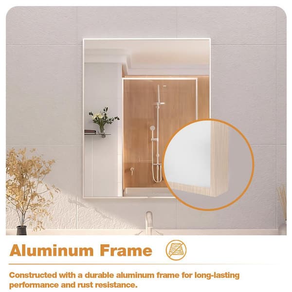 TaiMei 24 in. W. x 30 in. H Rectangular Framed Wall Bathroom