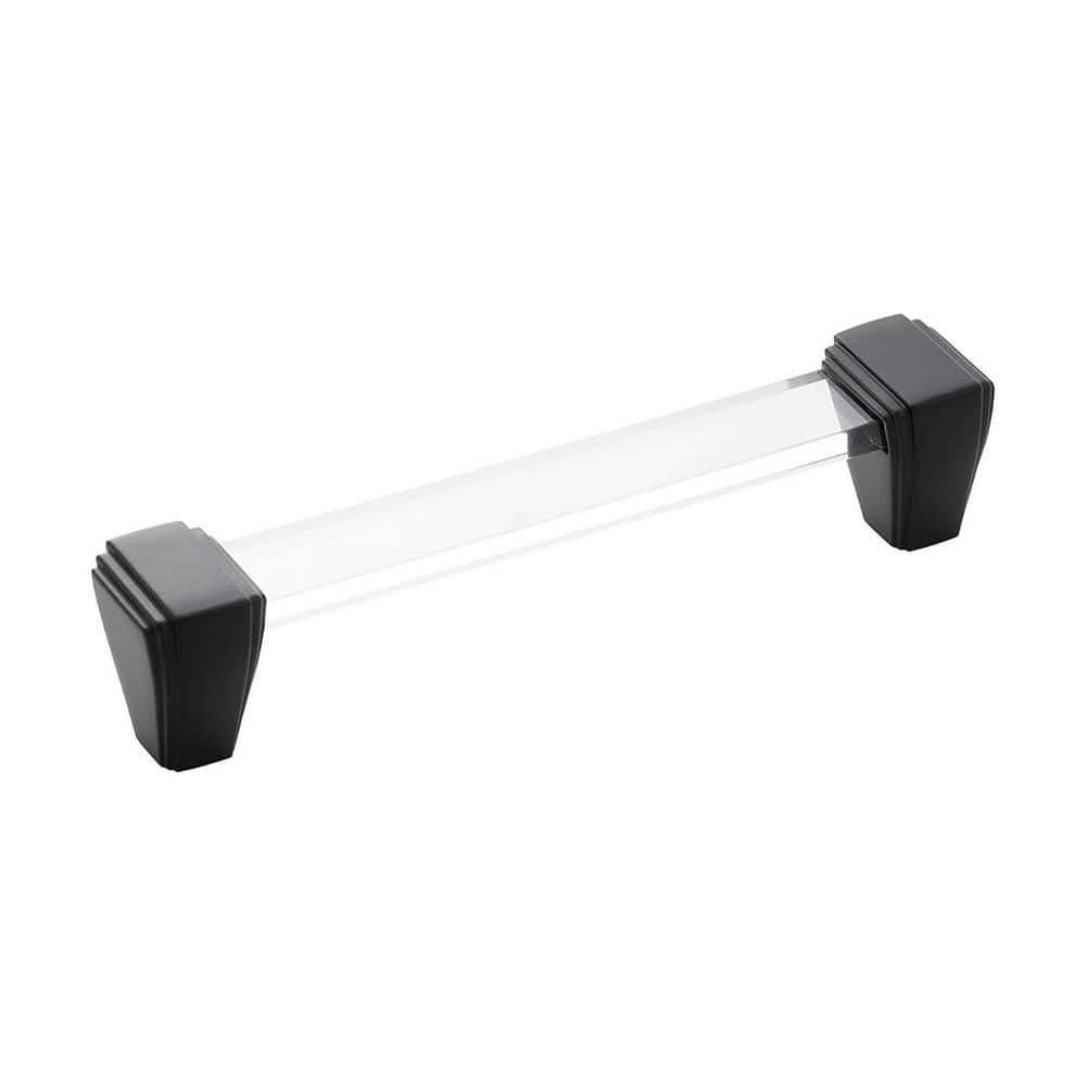 Belleclaire Collection Pull 5-1/16 in. (128 mm) Center to Center Crysacrylic with Matte Black Bar Cabinet Pull price history on PriceWatchPro