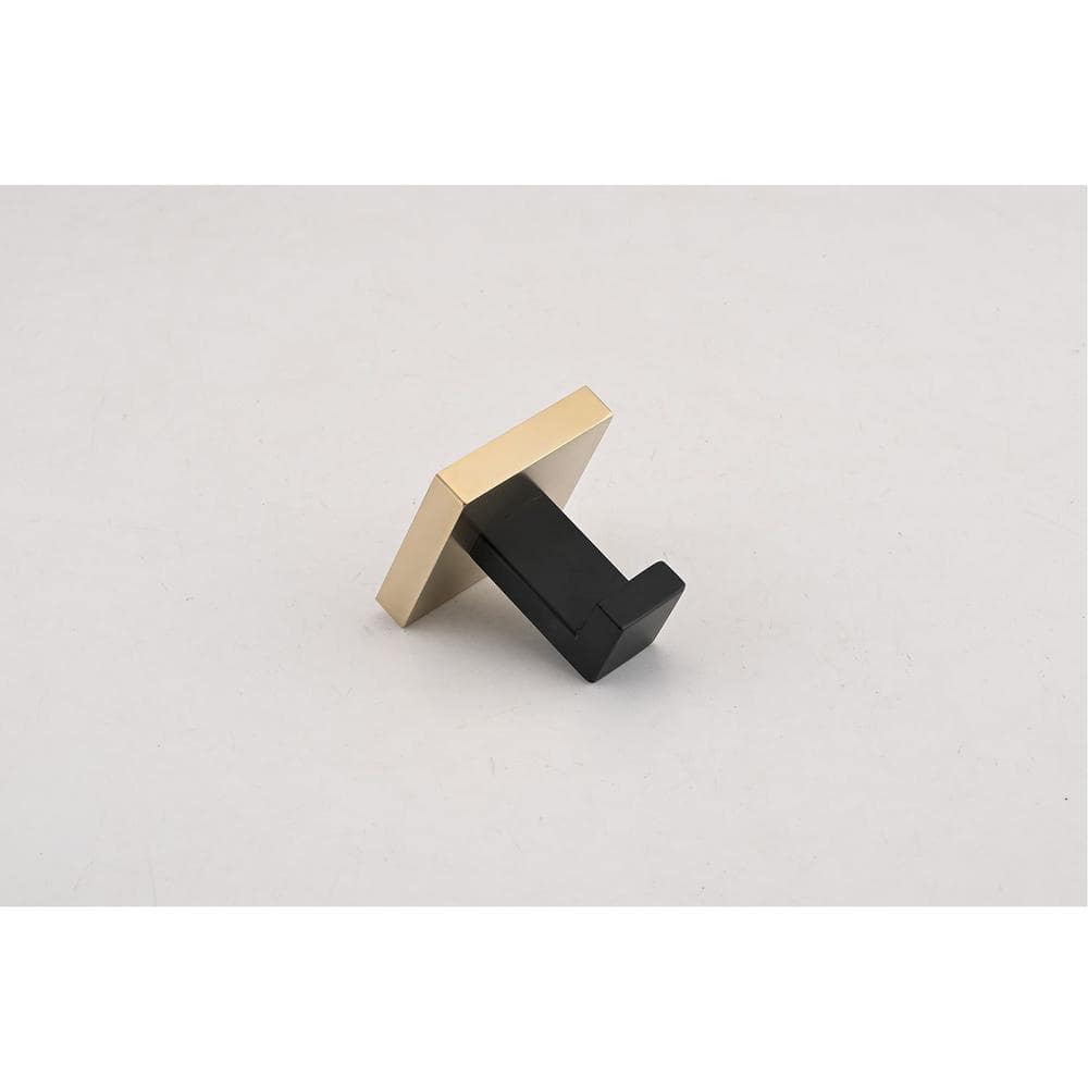 8-Piece Matte Black and Gold Stainless Steel Bathroom Hardware Set