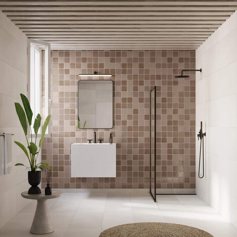 Kingston 4" x 4" Brown Glazed Ceramic Wall Tile