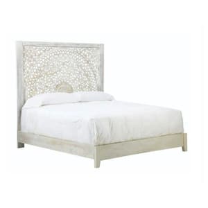 Chennai Whitewash King Bed