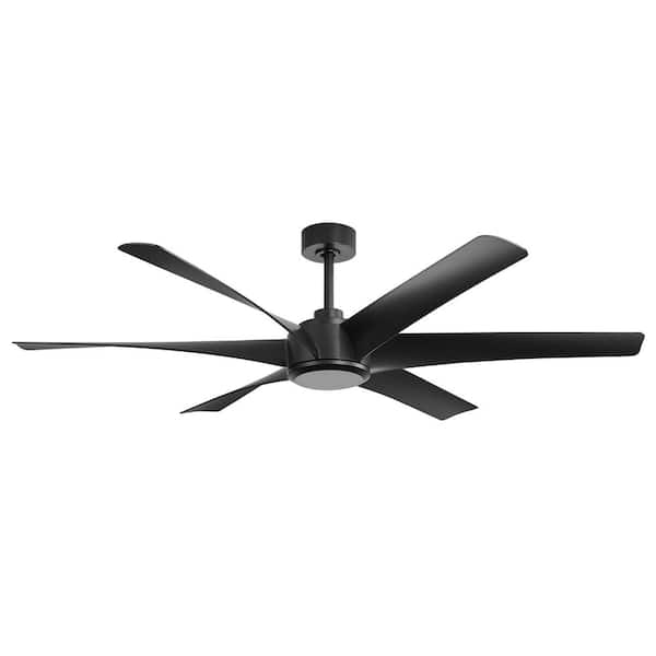 Hector II 65 in. 6 Fan Speeds Black Ceiling Fan with Remote Control Included