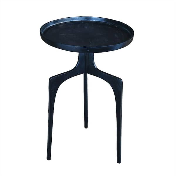 HomeRoots Shelly 16 in. Black Wood End Side Table