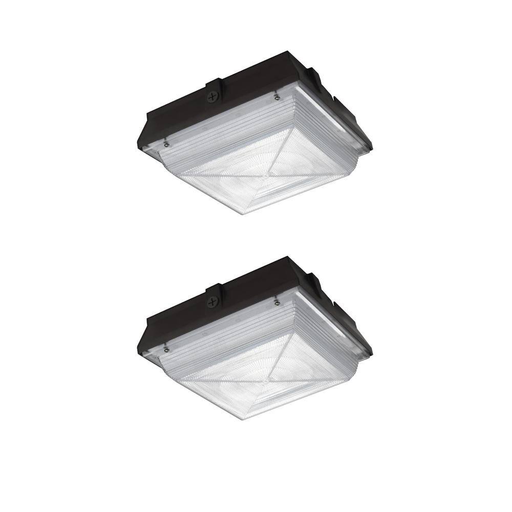 Polycarbonate Lens Safety for Walkways Morris Products LED Ultrathin Canopy Light Garage Canopy Recessed Mount Trim Corrosion Resistant Security Lighting Canopies 