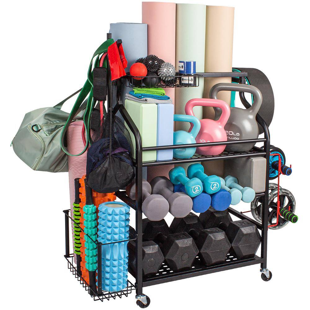 Sttoraboks 4 Layers Yoga Mat Storage Rack, Dumbbells Rack, Home Gym ...