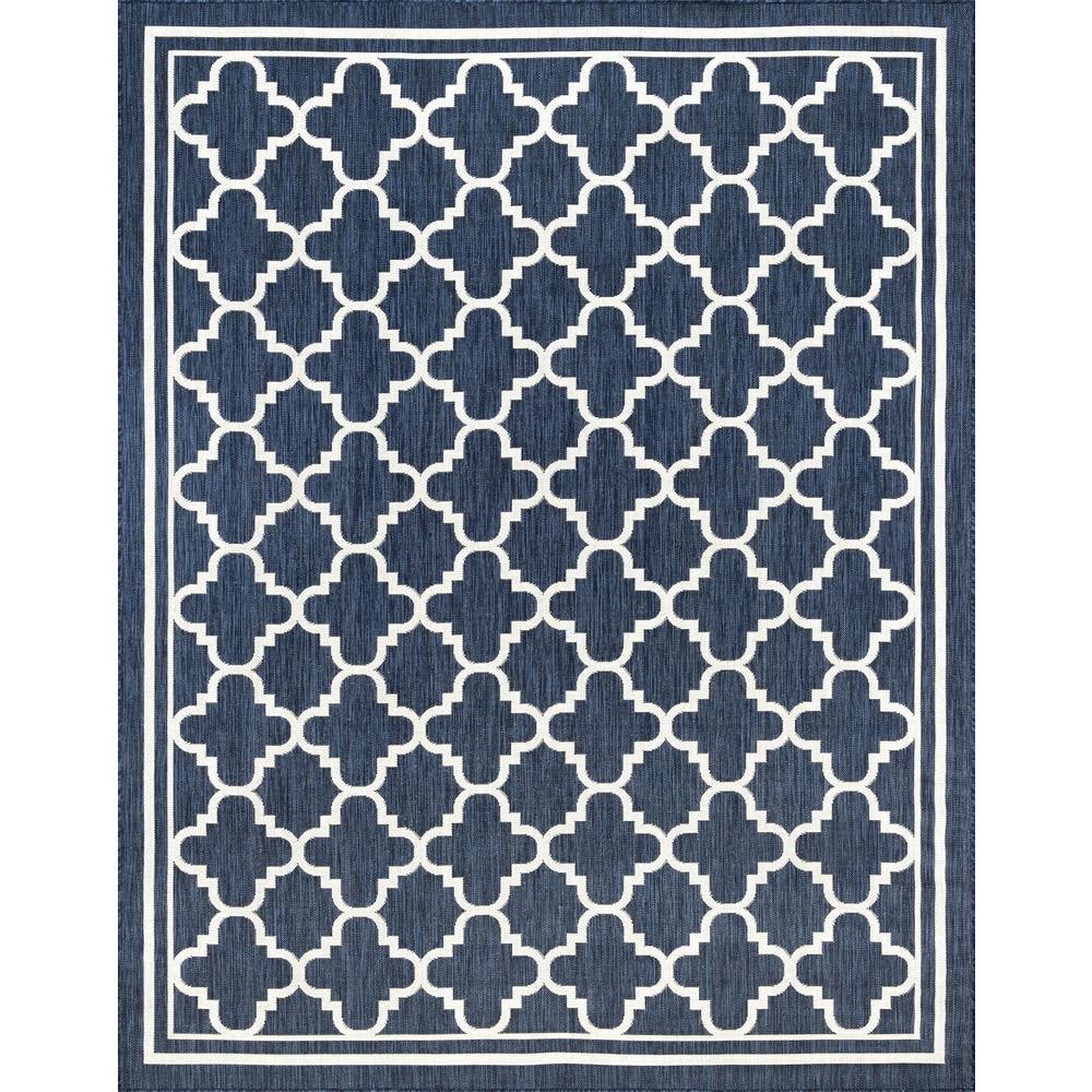 Tayse Eco Area Rug ECO1305 Transitional Navy Angled Rings 8  9  x 12  2  Rectangle