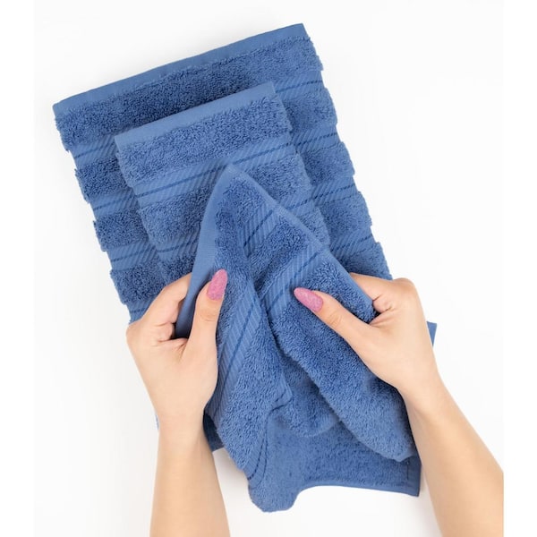 6 Piece Turkish Cotton Bath Towel Set Electric Blue YYC3HZKJXM The Home Depot