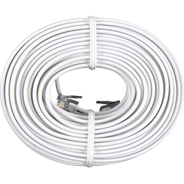Power Gear 50 ft. Phone Line Cord, White
