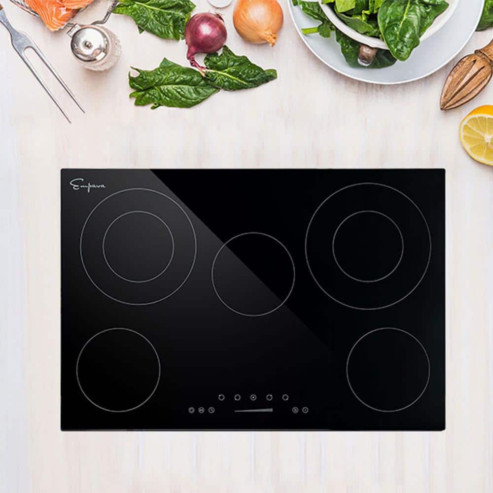 Empava 30" Black Glass 5 Burner Electric Cooktop