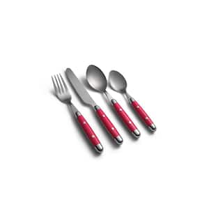 Jubilee Red 16-Piece 18/0 Stainless Steel Flatware Set (Service for 4)
