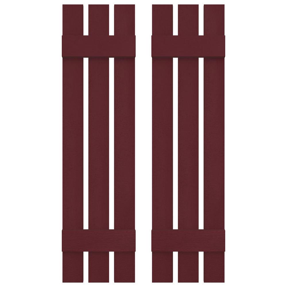 12 in. W x 51 in. H Vinyl Exterior Spaced Board and Batten Shutters Pair in Wineberry price history on PriceWatchPro