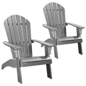 King Gray Weather Resistant Poly Lumber Plastic Adirondack Chair (2-Pack)