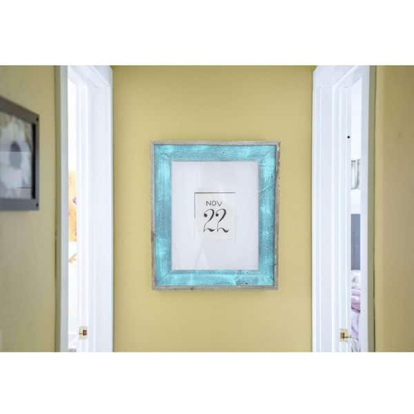 Rustic Farmhouse Artisan 16 in. x 20 in. Robins Egg Blue Reclaimed Picture Frame