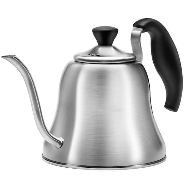 4-Cup Brushed Silver Stainless Steel Tea Pot, Applicable for Electric, Induction, Gas, All Cooktops