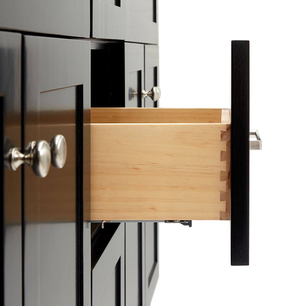 Hamlet 60'' Black Double Freestanding Bathroom Vanity Cabinet