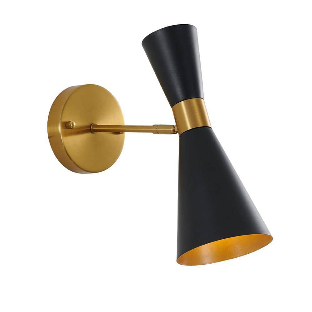 Jenson 1-Light Black and Gold Wall Sconce