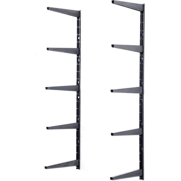 Heavy Duty Series 39.37 in. x 13.78 in. Powder Coat Finish Adjustable 5-Tier, 220 lb. Per Shelf Steel Garage Wall Shelf
