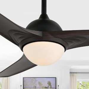 Sully 52 in. 1-Light App/Remote 6-Speed Propeller Integrated LED Indoor/Outdoor Dark Brown Wood Ceiling Fan