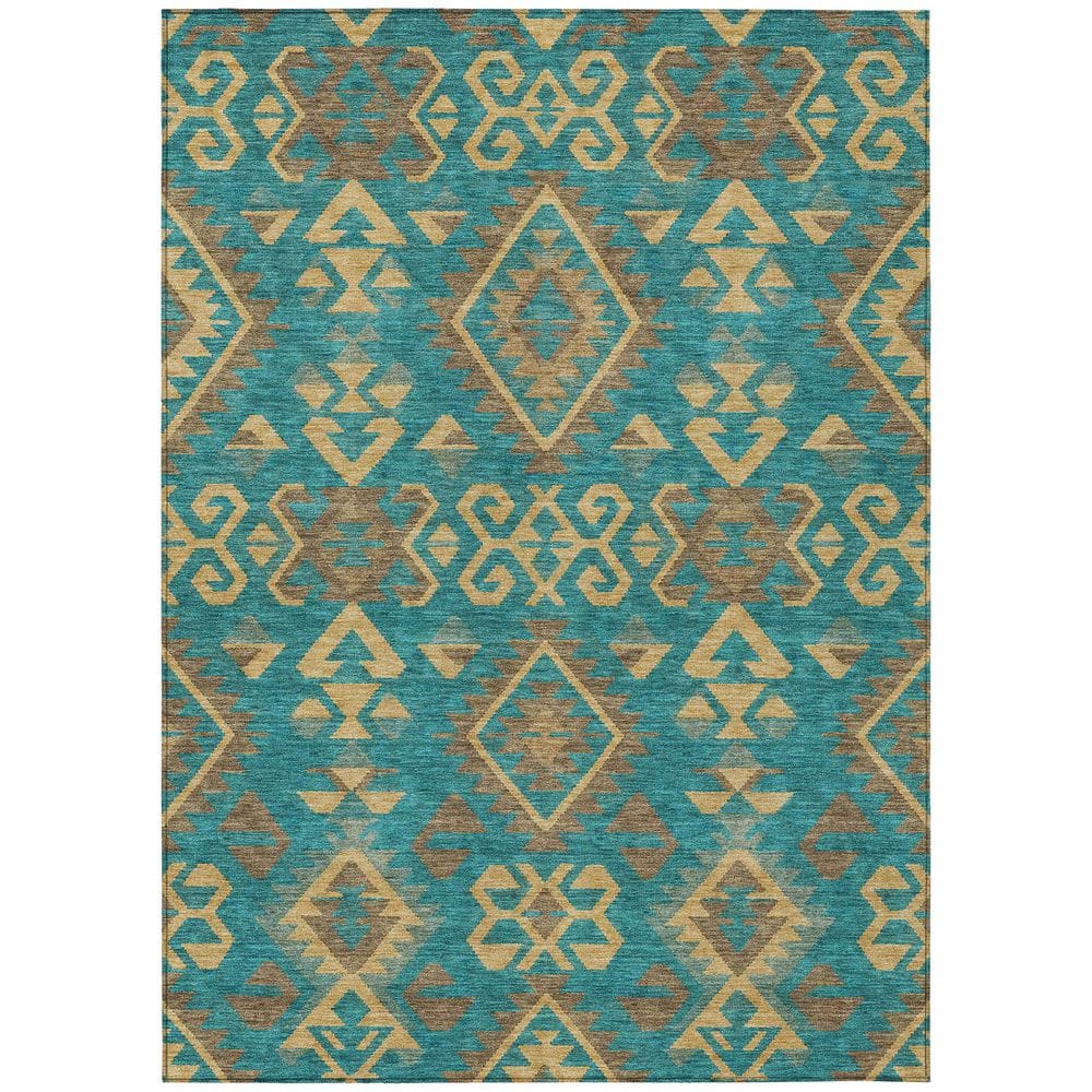 Chantille Machine Washable Indoor/Outdoor Abstract ACN2959 Teal 9 ft. x 12 ft. Area Rug price history on PriceWatchPro